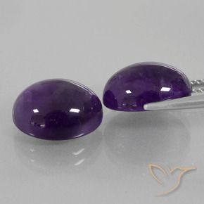Gemas de Amatista Violeta oscuro natural de 11.17 ct, Ovalada, Transparente