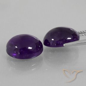 Gemas de Amatista Violeta oscuro natural de 10.16 ct, Ovalada, Transparente