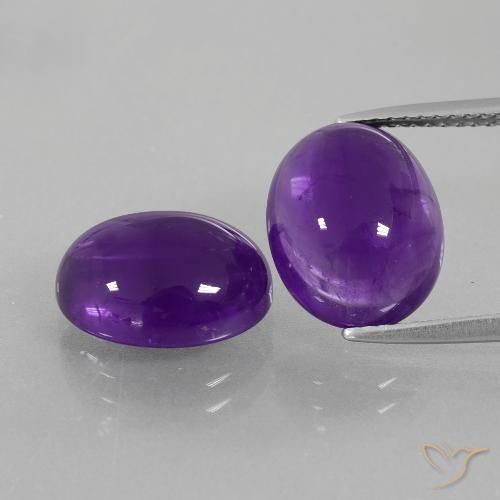9.68ctw Natural Violeta medio Amatista, Ovalada, Transparente