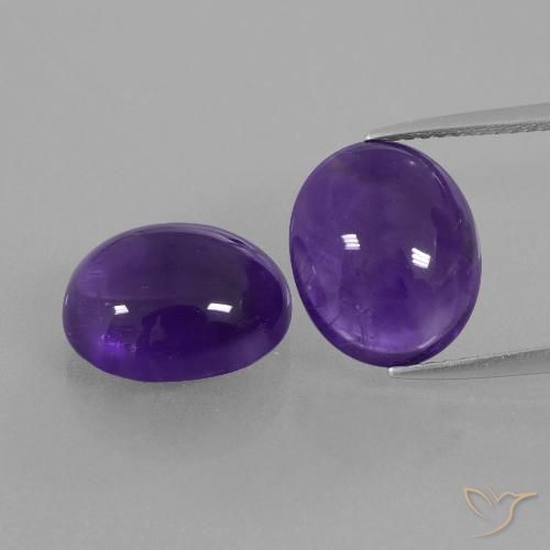 9.73ctw Natural Violeta oscuro Amatista, Ovalada, Transparente