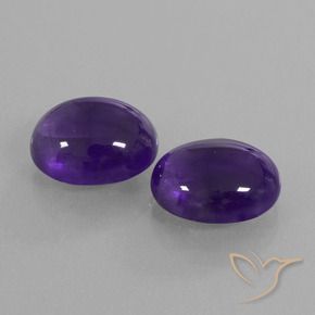 Gemas de Amatista Violeta oscuro natural de 9.73 ct, Ovalada, Transparente