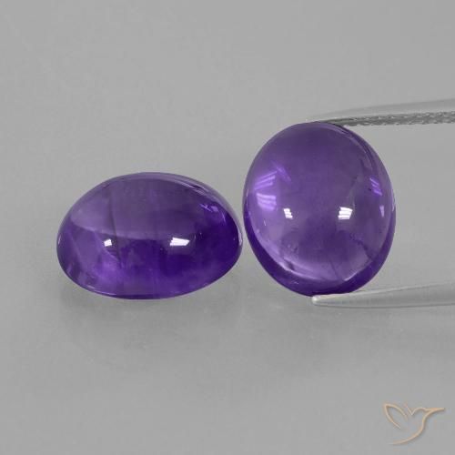 10.22ctw Natural Violeta oscuro Amatista, Ovalada, Transparente