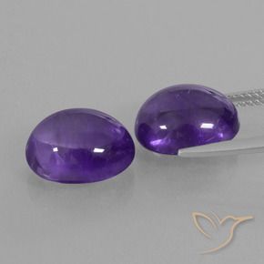 Gemas de Amatista Violeta oscuro natural de 10.22 ct, Ovalada, Transparente