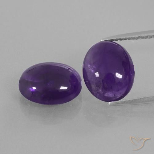 8.87ctw Natural Violeta oscuro Amatista, Ovalada, Transparente