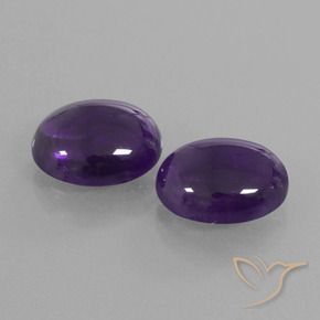 Gemas de Amatista Violeta oscuro natural de 8.87 ct, Ovalada, Transparente