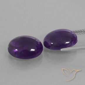 Gemas de Amatista Violeta oscuro natural de 8.87 ct, Ovalada, Transparente