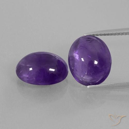 8.64ctw Natural Violeta oscuro Amatista, Ovalada, Transparente