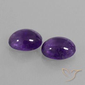 Gemas de Amatista Violeta oscuro natural de 8.64 ct, Ovalada, Transparente