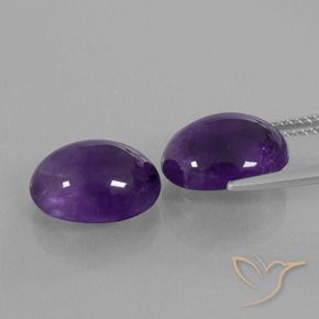 Gemas de Amatista Violeta oscuro natural de 8.64 ct, Ovalada, Transparente