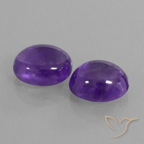 Gemas de Amatista Violeta medio natural de 10.12 ct, Ovalada, Transparente