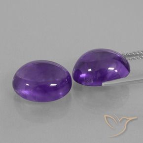 Gemas de Amatista Violeta medio natural de 10.12 ct, Ovalada, Transparente