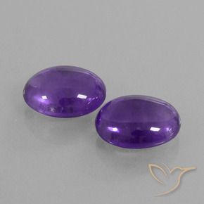 Gemas de Amatista Violeta medio natural de 8.18 ct, Ovalada, Transparente