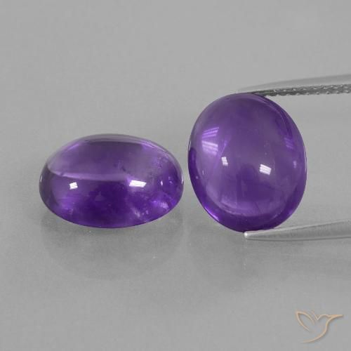 9.67ctw Natural Violeta medio Amatista, Ovalada, Transparente