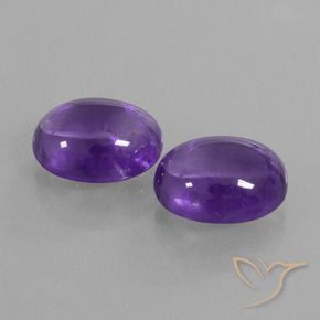 Gemas de Amatista Violeta medio natural de 9.67 ct, Ovalada, Transparente