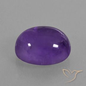 Amatista Violeta medio natural de 5.41 ct, Ovalada, Transparente