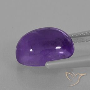 Amatista Violeta medio natural de 5.41 ct, Ovalada, Transparente