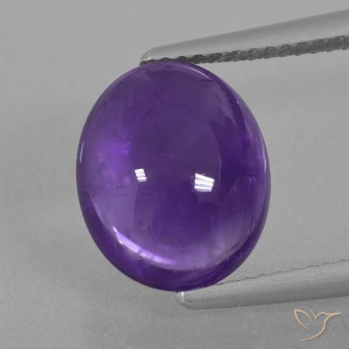5.53ct Natural Violeta medio Amatista, Ovalada, Transparente