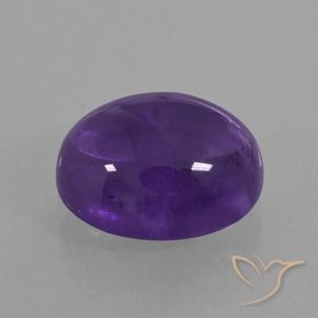 Amatista Violeta medio natural de 5.53 ct, Ovalada, Transparente