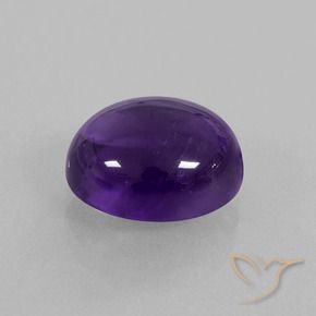 Amatista Violeta medio natural de 5.68 ct, Corte Óvalo, Transparente
