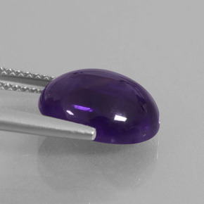 Amatista violeta oscuro natural de 4,60 ct, corte óvalo, transparente