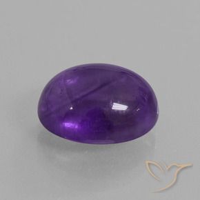 Amatista Violeta medio natural de 5.19 ct, Ovalada, Transparente