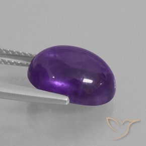 Amatista Violeta medio natural de 5.19 ct, Ovalada, Transparente