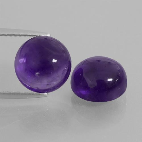 Gemas de amatista violeta oscuro natural de 8,92 ct, corte redondo, transparente