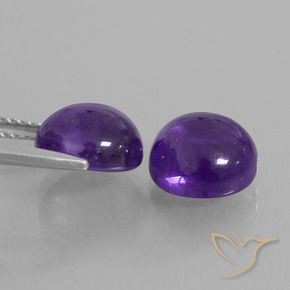 Gemas de Amatista Violeta medio natural de 5.78 ct, Redondo, Transparente