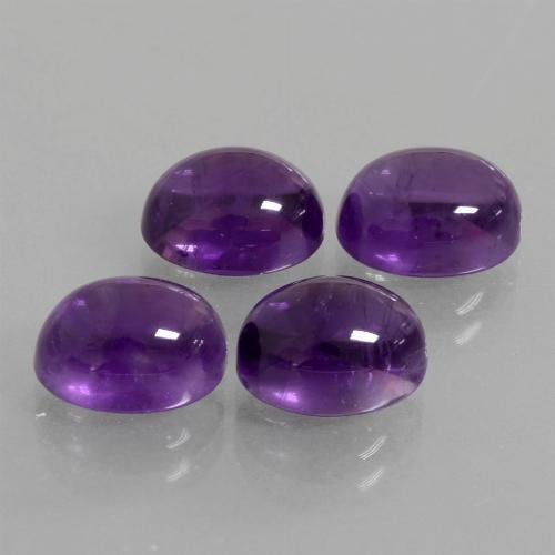 Gemas de Amatista Violeta medio natural de 9.84 ct, Corte Óvalo, Transparente