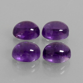 Gemas de Amatista Violeta medio natural de 9.84 ct, Corte Óvalo, Transparente