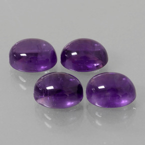 Gemas de Amatista Violeta medio natural de 9.84 ct, Corte Óvalo, Transparente