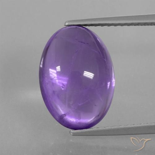 6.05ct Natural Violeta medio Amatista, Ovalada, Transparente