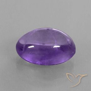 Amatista Violeta medio natural de 6.05 ct, Ovalada, Transparente