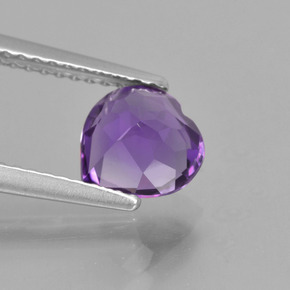 Amatista Violeta natural de 1.09 ct, Forma de corazón, VVS