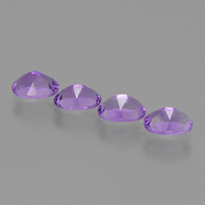 Gemas de Amatista Violeta vívido natural de 2.97 ct, Corte Óvalo, VS