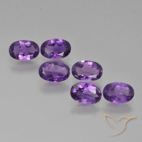 Gemas de Amatista Violeta intenso natural de 2.23 ct, Ovalada, VVS-VS
