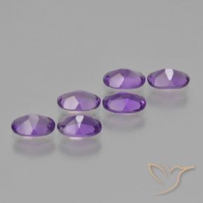 Gemas de Amatista Violeta intenso natural de 2.23 ct, Ovalada, VVS-VS