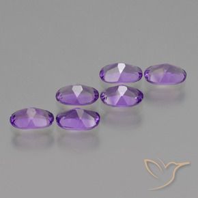 Gemas de Amatista Violeta medio natural de 2.39 ct, Ovalada, VVS-VS