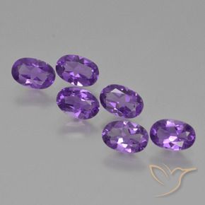 Gemas de Amatista Violeta intenso natural de 2.43 ct, Ovalada, VVS-VS