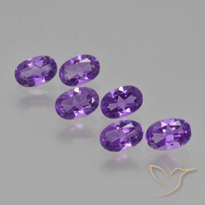 Gemas de Amatista Violeta medio natural de 2.43 ct, Ovalada, VVS-VS