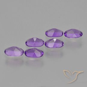 Gemas de Amatista Violeta medio natural de 2.43 ct, Ovalada, VVS-VS