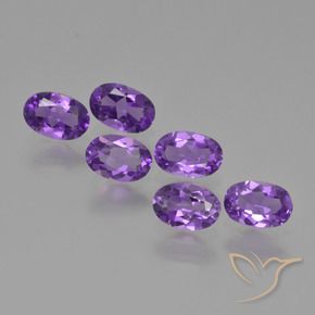 Gemas de Amatista Violeta vívido natural de 2.48 ct, Ovalada, VVS-VS