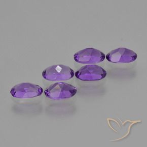 Gemas de Amatista Violeta vívido natural de 2.48 ct, Ovalada, VVS-VS