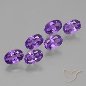Gemas de Amatista Violeta intenso natural de 2.51 ct, Ovalada, VVS-VS