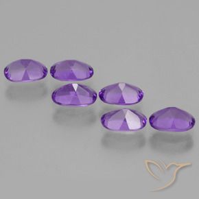 Gemas de Amatista Violeta intenso natural de 2.51 ct, Ovalada, VVS-VS