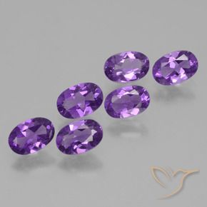 Gemas de Amatista Violeta vívido natural de 2.36 ct, Ovalada, VVS-VS