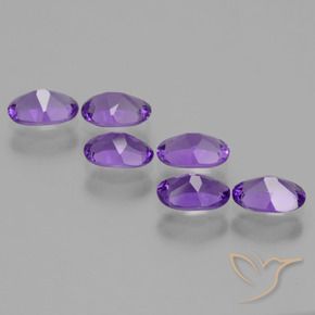 Gemas de Amatista Violeta vívido natural de 2.36 ct, Ovalada, VVS-VS