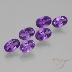 Gemas de Amatista Violeta intenso natural de 2.56 ct, Ovalada, VVS-VS