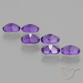 Gemas de Amatista Violeta intenso natural de 2.56 ct, Ovalada, VVS-VS