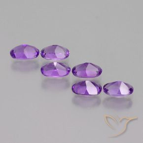 Gemas de Amatista Violeta intenso natural de 2.50 ct, Ovalada, VVS-VS